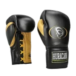 GUANTE BOX NEGRO-DORADO CUERO CORDONES
