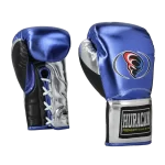 GUANTE METALLIC AZUL-PLATEADO SINTETICO CORDONES